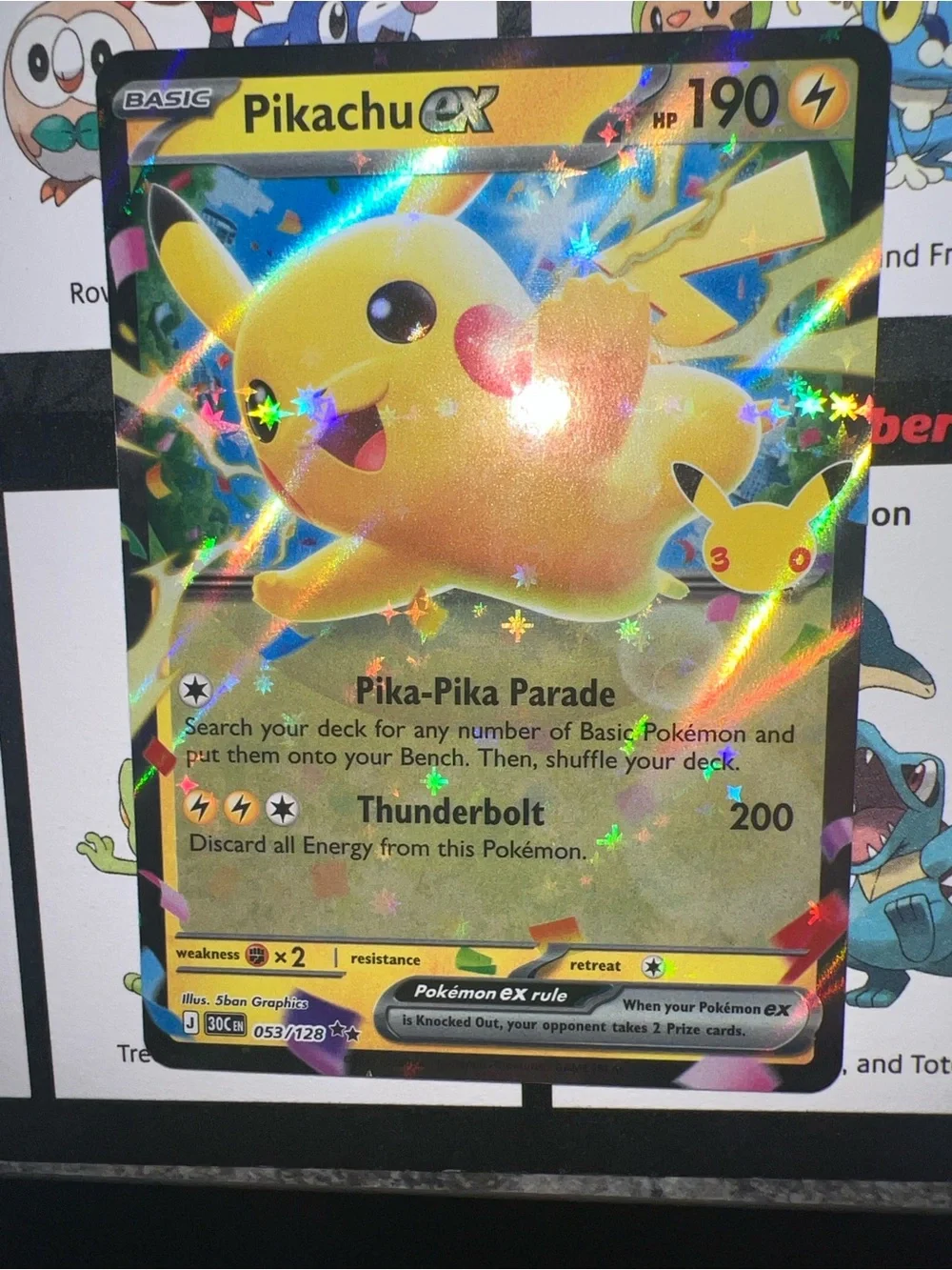 Pokemon Pikachu EX Holofoil Bright Yellow Lightning Art